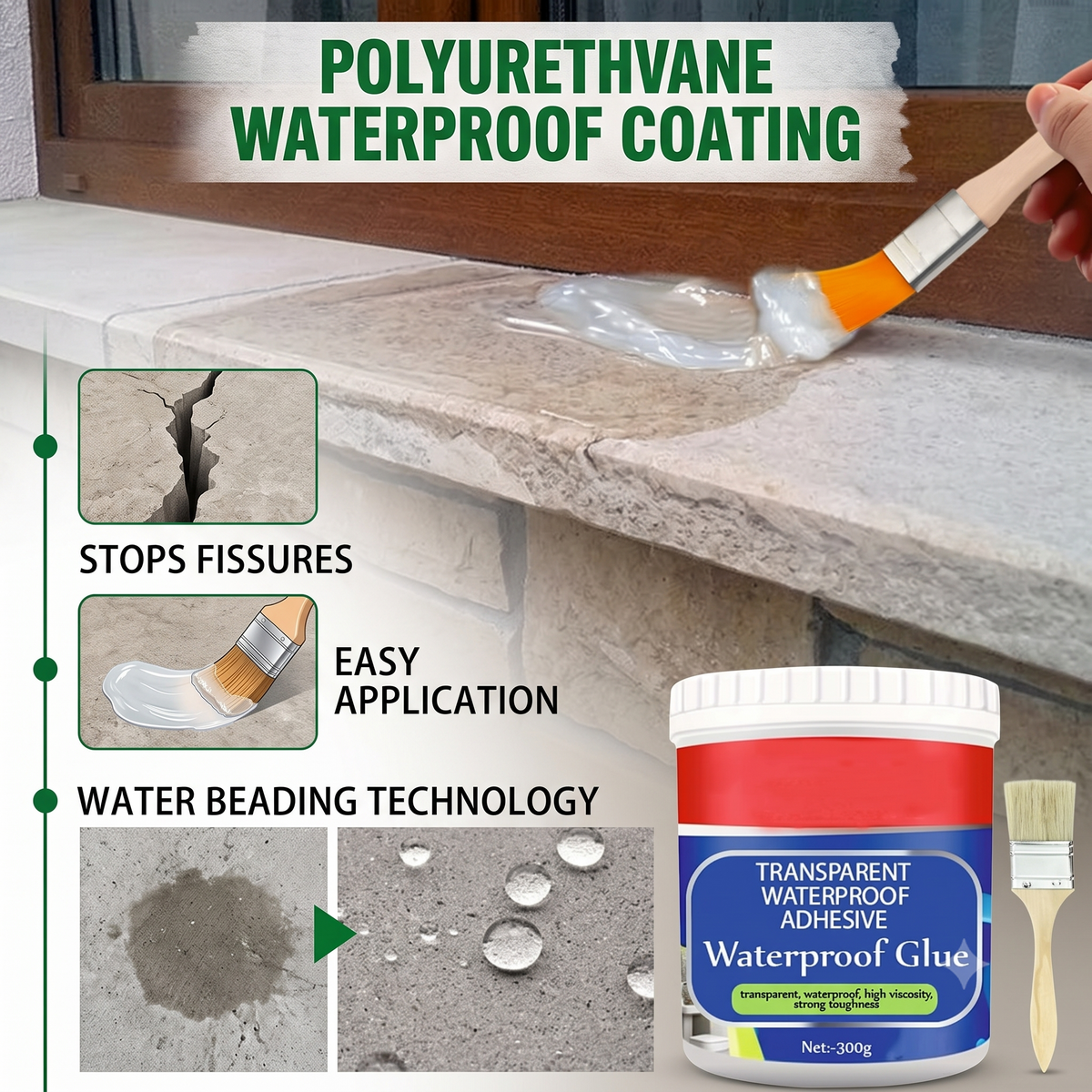 Rushbegin Transparent Waterproof Glue 600ml(BUY 1 GET 1)