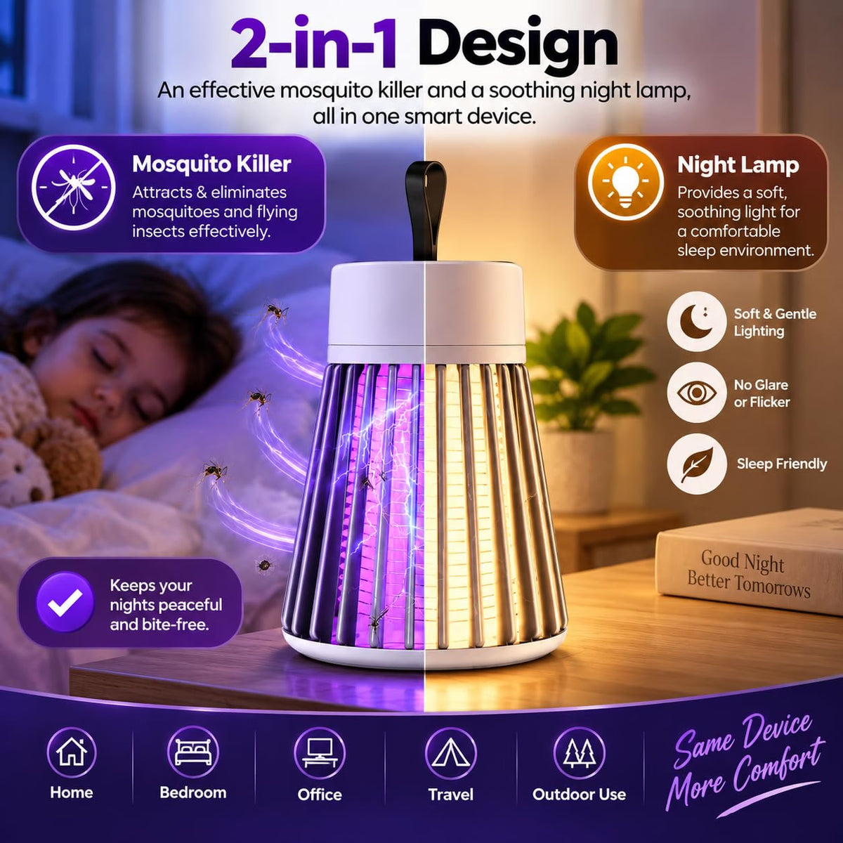 Rushbegin MosquitoZap™ — Silent Guard Mosquito UV Lamp