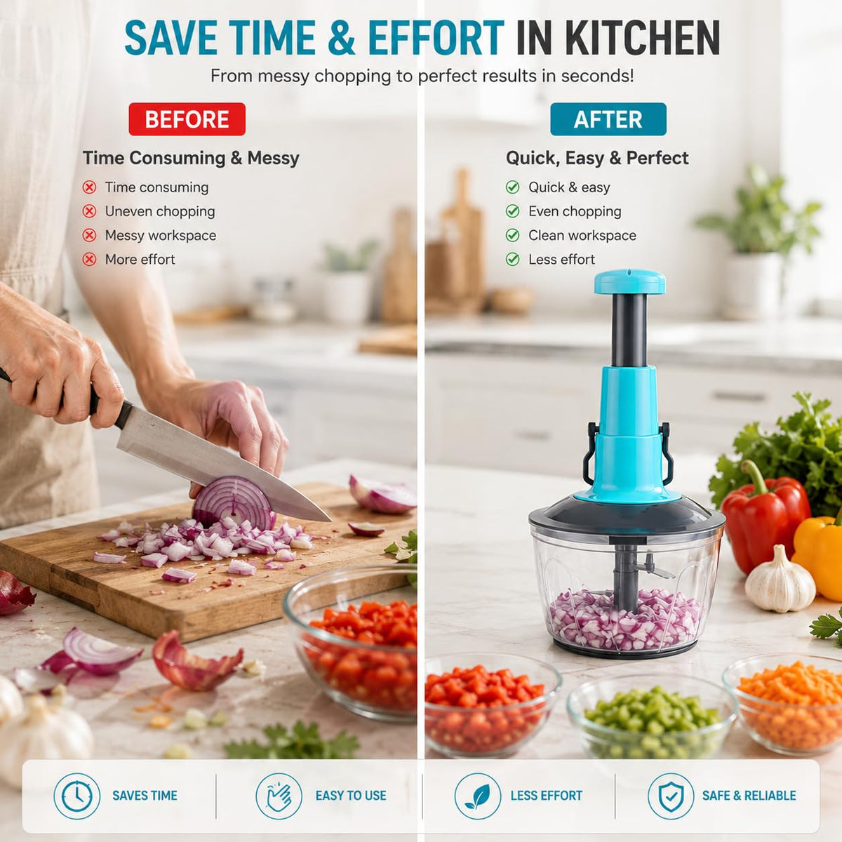 Rushbegin QuickPress Vegetable Chopper