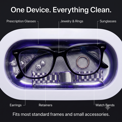 Rushbegin Ultrasonic Cleaner for Eyeglasses, Jewellery, Makeup brushes, Dentures