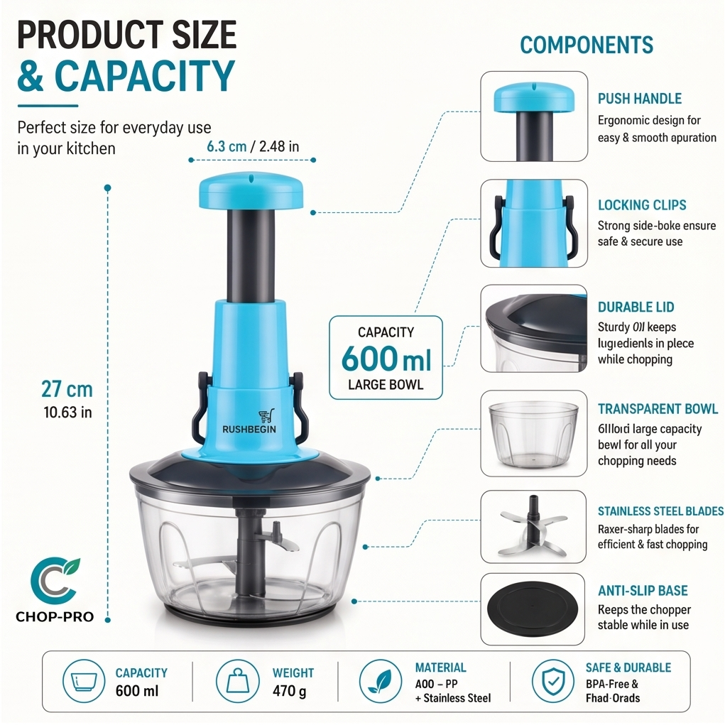 Rushbegin QuickPress Vegetable Chopper