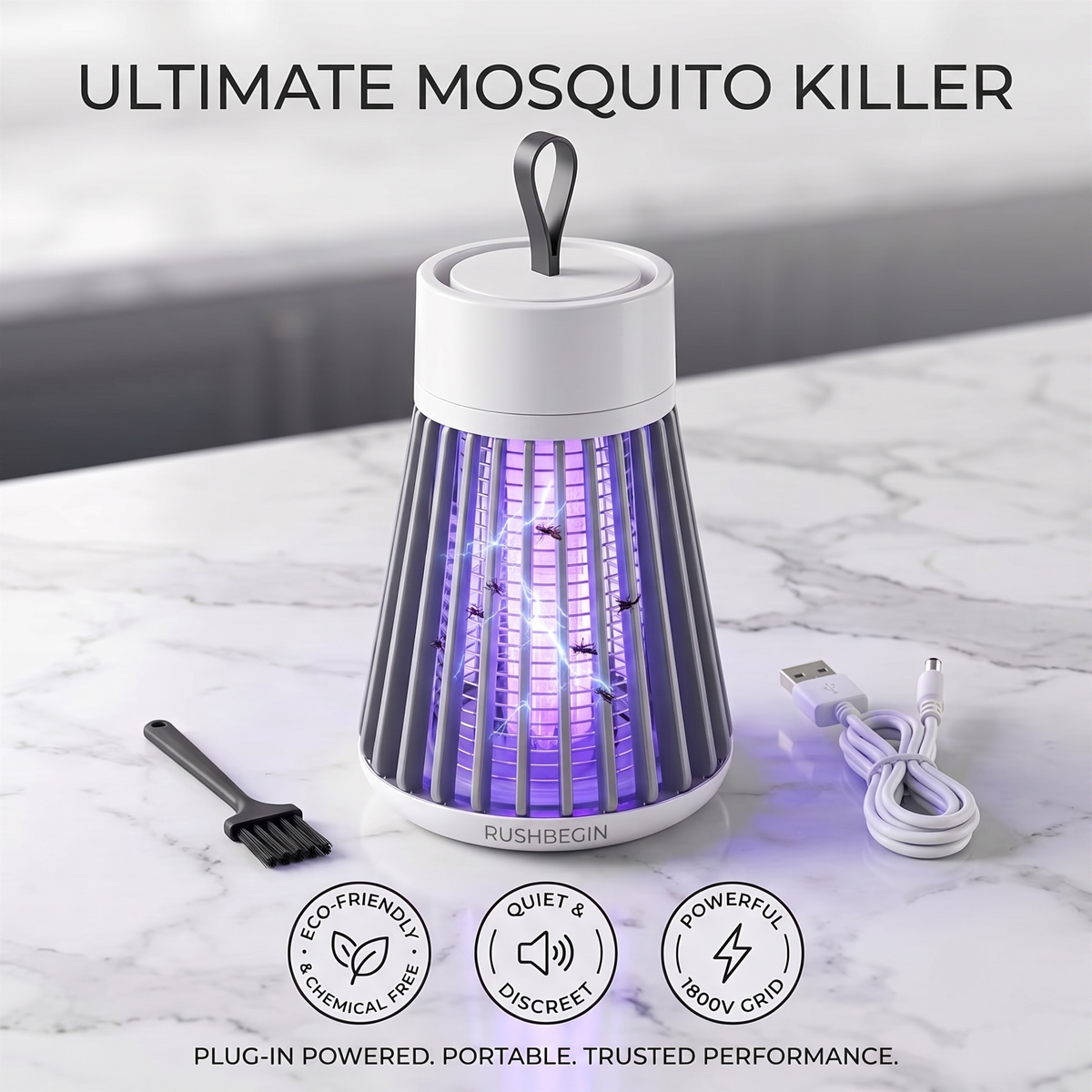Rushbegin MosquitoZap™ — Silent Guard Mosquito UV Lamp