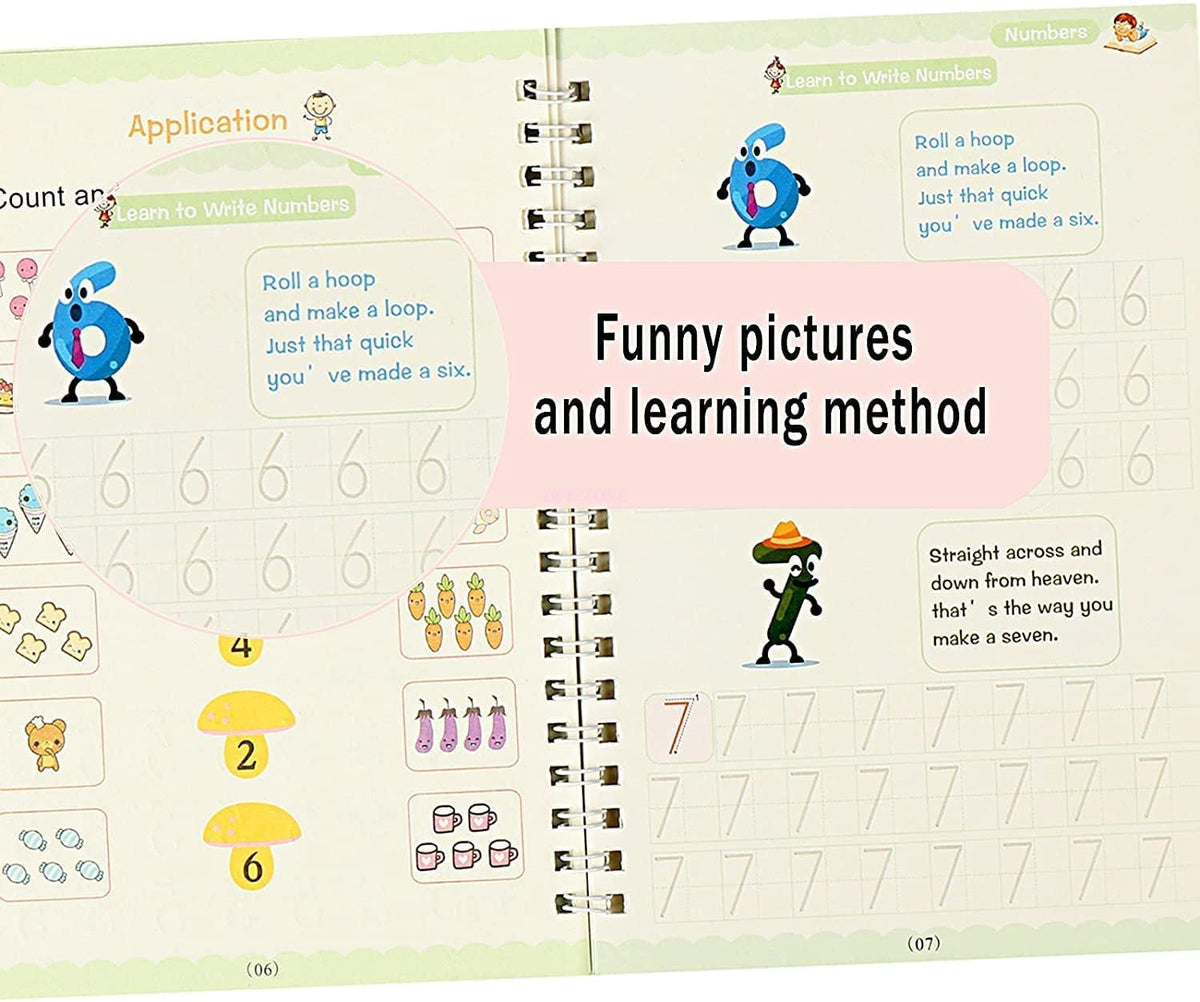 Sank Magic Practice Copybook(4 Books+5 Refills+1 Grip+1 Pen)