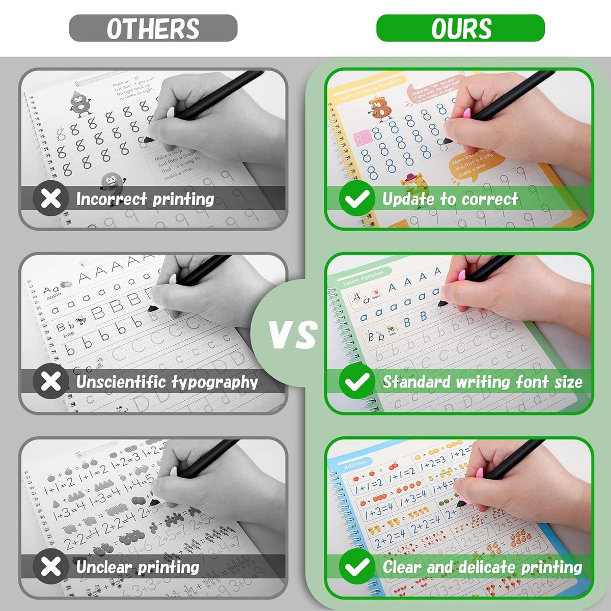 Sank Magic Practice Copybook(4 Books+5 Refills+1 Grip+1 Pen)